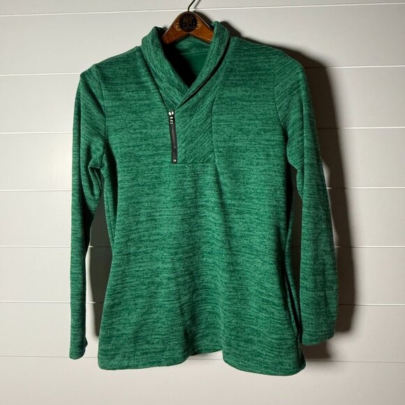 Kelly Green- Romanstii Quarter Zip Cowl Neck Sweatshirt | Size S - Picture 1 of 7